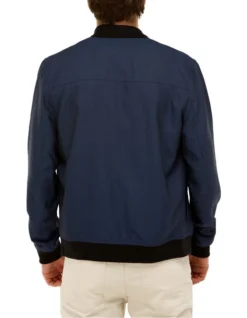 Brooksfield Herringbone Bomber Jacket In Navy -Men's Fashion 943185070 3 720x928