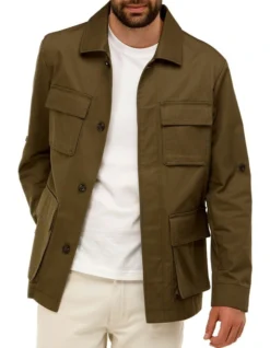 Brooksfield Multi Pocket Utility Jacket In Green