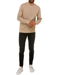 Brooksfield Crew Neck Knit Sweater In Beige -Men's Fashion 943185340 4 720x928