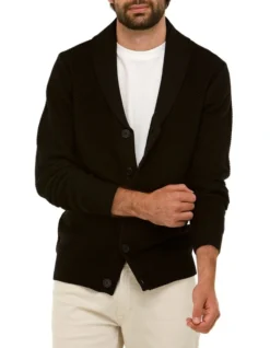 Brooksfield Shawl Collar Cardigan In Black