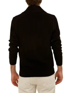 Brooksfield Shawl Collar Cardigan In Black -Men's Fashion 943185700 3 720x928