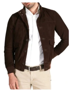 Suede Leather Button Bomber Jacket 10 Suede Leather Button Bomber Jacket -Men's Fashion 943965280 3 720x928