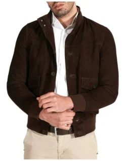 Suede Leather Button Bomber Jacket 11 Suede Leather Button Bomber Jacket -Men's Fashion 943965280 4 720x928
