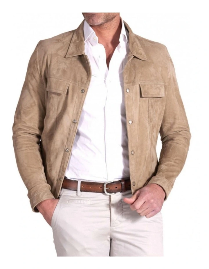 Lewis Suede Leather Unlined Jacket BEIGE 3 Lewis Suede Leather Unlined Jacket BEIGE