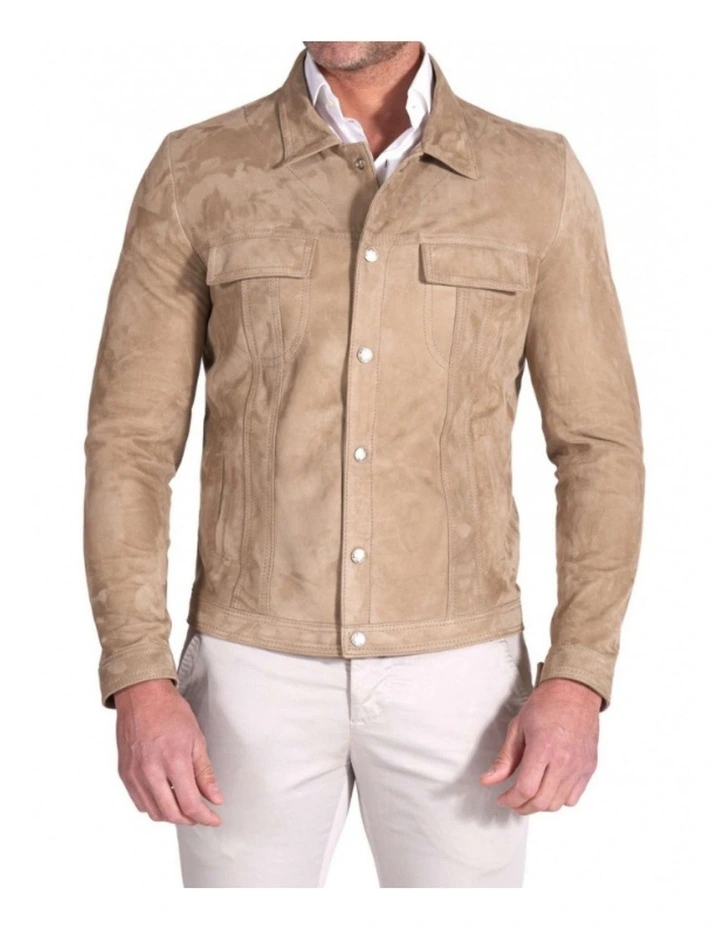 Lewis Suede Leather Unlined Jacket BEIGE 4 Lewis Suede Leather Unlined Jacket BEIGE - Image 2