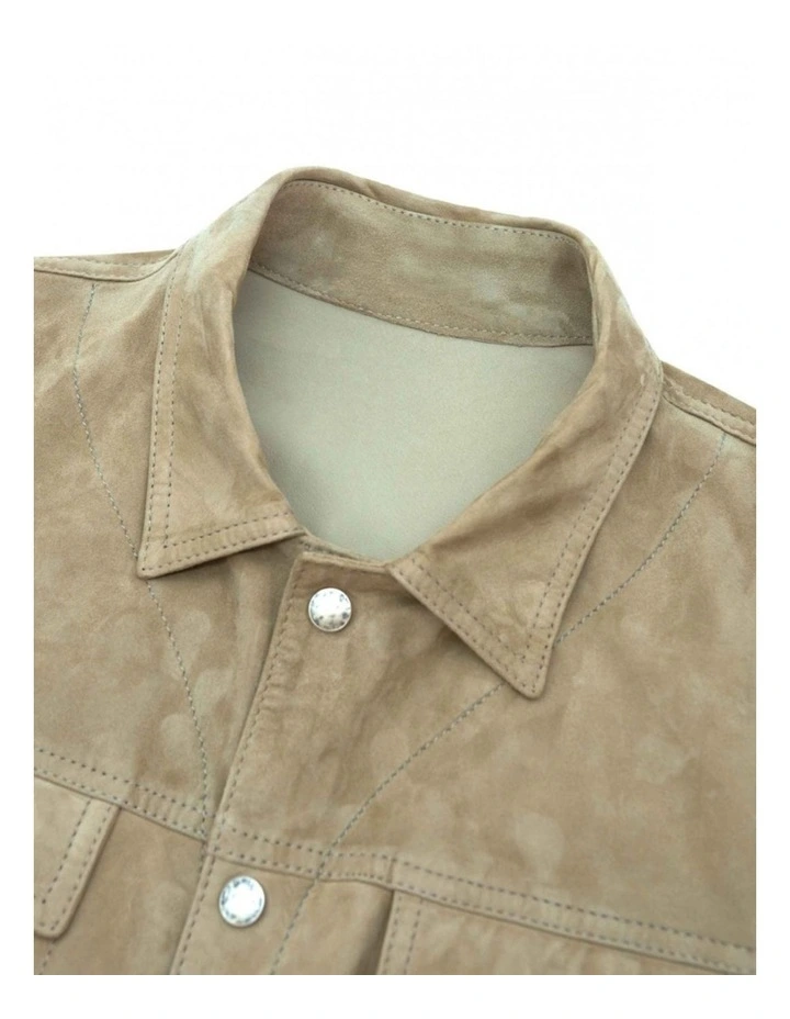 Lewis Suede Leather Unlined Jacket BEIGE 7 Lewis Suede Leather Unlined Jacket BEIGE - Image 5