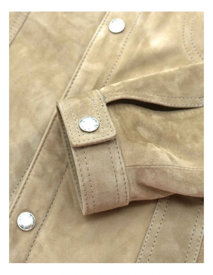 Lewis Suede Leather Unlined Jacket BEIGE 9 Lewis Suede Leather Unlined Jacket BEIGE - Image 7