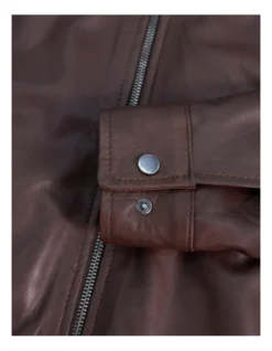 Shirt Collar Leather Jacket Dark Brown -Men's Fashion 943965730 6 720x928