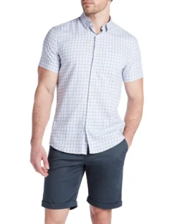 Cove Check Shirt In Ecru/Blue