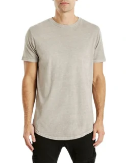 Essential Curved Hem T-Shirt In Grey