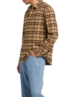 Wrangler Flanny Check Shirt In Tan -Men's Fashion 945669430 3 720x928