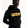 Champion EU Rochester Flock Box Hoodie In Black -Men's Fashion 946369180 1 720x928