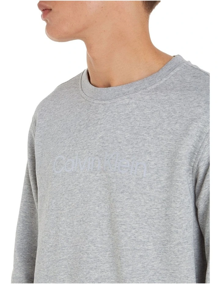 Calvin Klein Cotton Blend Sweatshirt In Grey Heather 4 Calvin Klein Cotton Blend Sweatshirt In Grey Heather - Image 2