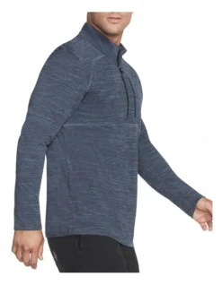 Skechers On The Road 1/4 Zip Sweat Top In Smoke Blue -Men's Fashion 946742860 2 720x928
