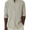 The Tennyson Linen Shirt In Light Army -Men's Fashion 948056140 1 720x928