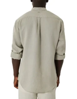 The Tennyson Linen Shirt In Light Army -Men's Fashion 948056140 2 720x928