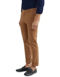 Oxford Stretch Organic Cotton Skinny Fit Chinos In Dark Tan -Men's Fashion 948099070 2 720x928