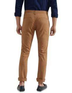 Oxford Stretch Organic Cotton Skinny Fit Chinos In Dark Tan -Men's Fashion 948099070 3 720x928