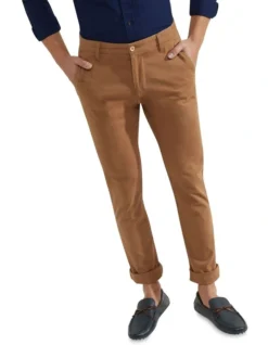 Oxford Stretch Organic Cotton Skinny Fit Chinos In Dark Tan -Men's Fashion 948099070 4 720x928