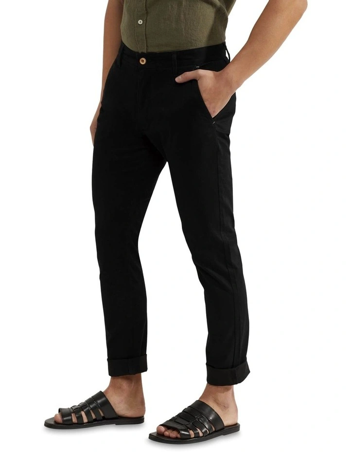 Oxford Luka Stretch Casual Organic Cotton Pants In Black 4 Oxford Luka Stretch Casual Organic Cotton Pants In Black - Image 2