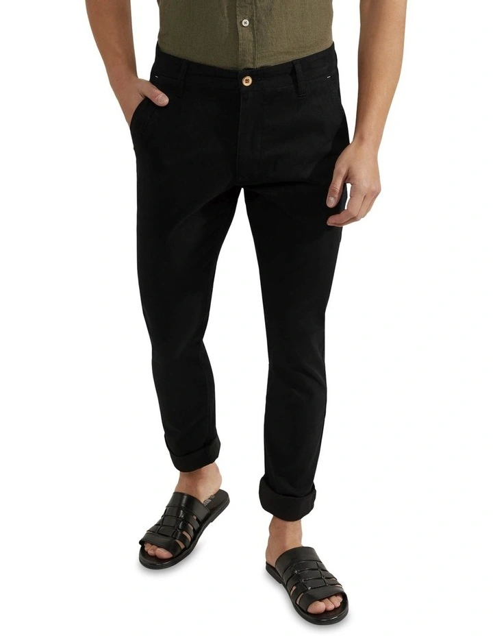 Oxford Luka Stretch Casual Organic Cotton Pants In Black 6 Oxford Luka Stretch Casual Organic Cotton Pants In Black - Image 4