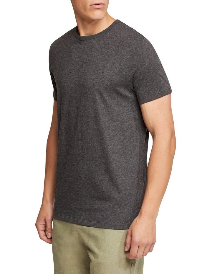 Oxford Jed Crew Neck T-Shirt In Charcoal 4 Oxford Jed Crew Neck T-Shirt In Charcoal - Image 2
