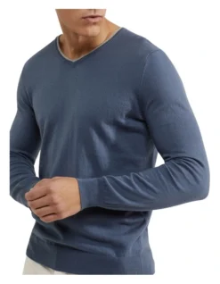 Oxford Lenny Cashmere Blend Pullover In Dark Blue -Men's Fashion 948171250 4 720x928