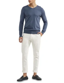 Oxford Lenny Cashmere Blend Pullover In Dark Blue -Men's Fashion 948171250 5 720x928