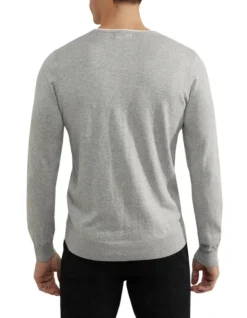 Oxford Lenny Cashmere Blend Pullover In Melange Grey -Men's Fashion 948171430 3 720x928