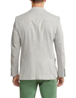 Oxford Blake Linen Cotton Herringbone Blazer In Grey -Men's Fashion 948171880 3 2 720x928