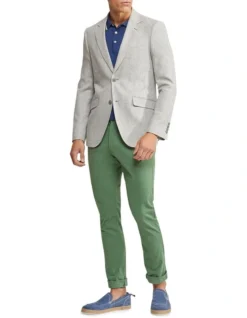 Oxford Blake Linen Cotton Herringbone Blazer In Grey -Men's Fashion 948171880 5 2 720x928