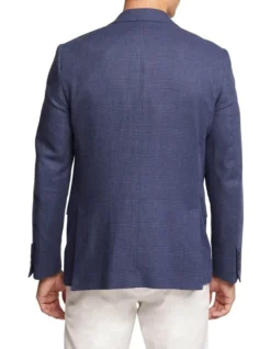 Oxford Blake Linen Blend Checked Blazer In Navy 10 Oxford Blake Linen Blend Checked Blazer In Navy -Men's Fashion 948174220 3 1 720x928