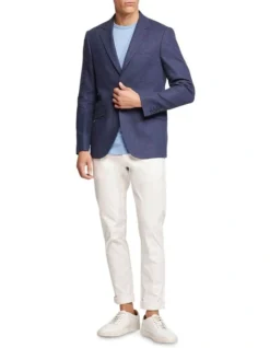 Oxford Blake Linen Blend Checked Blazer In Navy 12 Oxford Blake Linen Blend Checked Blazer In Navy -Men's Fashion 948174220 5 1 720x928