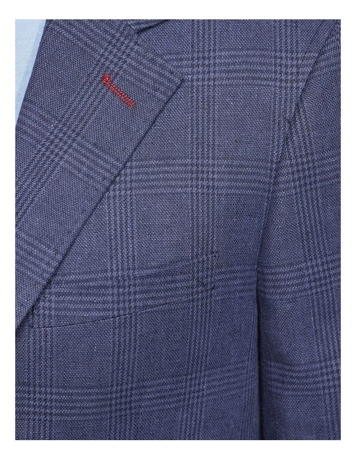 Oxford Blake Linen Blend Checked Blazer In Navy 8 Oxford Blake Linen Blend Checked Blazer In Navy - Image 6