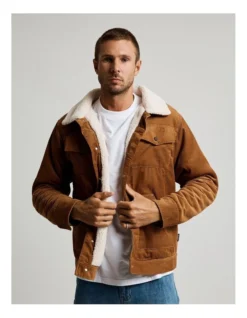 Sherpa Cord Jacket In Tobacco