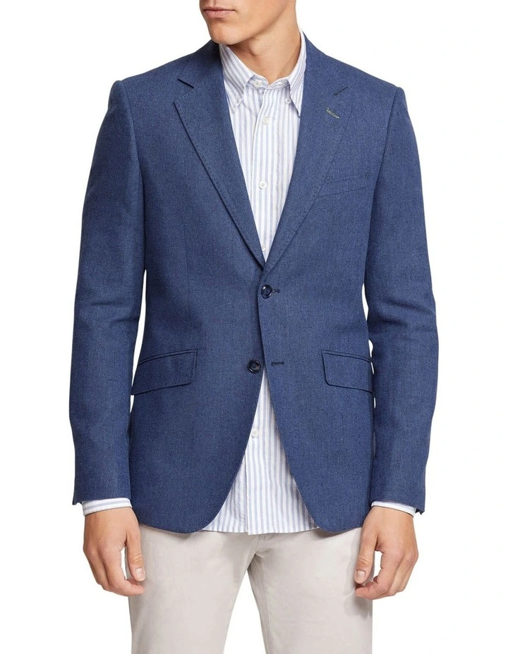 Oxford Blake Linen Cotton Blazer In Navy 3 Oxford Blake Linen Cotton Blazer In Navy