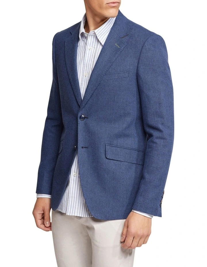 Oxford Blake Linen Cotton Blazer In Navy 4 Oxford Blake Linen Cotton Blazer In Navy - Image 2