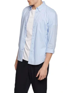 Oxford Uxbridge Button Down Poplin Shirt In Sky -Men's Fashion 948737620 2 720x928
