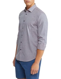 Oxford Stratton Checked Shirt In Navy/Orange -Men's Fashion 948737980 2 720x928