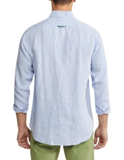 Oxford Holloway Pure Linen Shirt In Sky -Men's Fashion 948738160 3 720x928