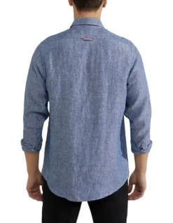 Oxford Holloway Pure Linen Shirt In Navy -Men's Fashion 948738430 3 720x928