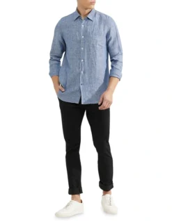 Oxford Holloway Pure Linen Shirt In Navy -Men's Fashion 948738430 5 720x928