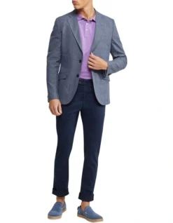 Oxford Milton Checked Unlined Blazer In Blue -Men's Fashion 948741850 5 720x928