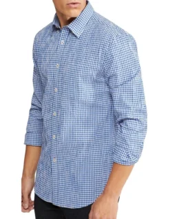 Oxford Uxbridge Seersucker Check Regular Shirt In Blue/White -Men's Fashion 948742120 4 720x928