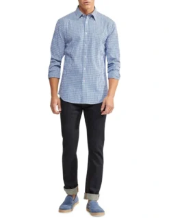 Oxford Uxbridge Seersucker Check Regular Shirt In Blue/White -Men's Fashion 948742120 5 720x928