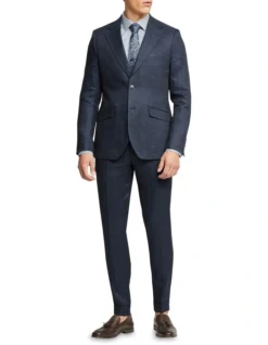 Oxford Folded Cuff Linen Trousers In Navy -Men's Fashion 948783700 5 720x928