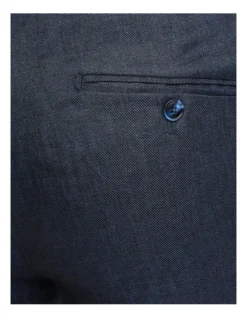 Oxford Folded Cuff Linen Trousers In Navy -Men's Fashion 948783700 6 720x928