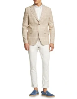 Oxford Blake Linen Cotton Checked Blazer In Natural -Men's Fashion 948783880 5 720x928