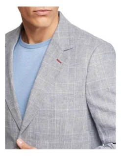 Oxford Blake Linen Cotton Checked Blazer In Sky -Men's Fashion 948783970 4 1 720x928