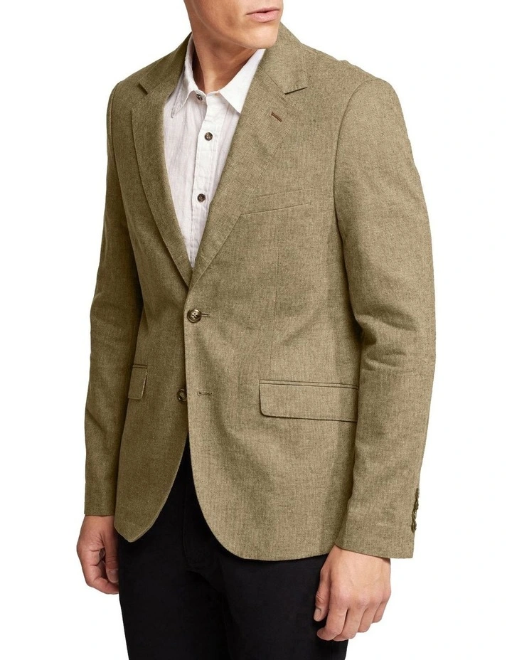 Oxford Blake Linen Cotton Blazer In Khaki 4 Oxford Blake Linen Cotton Blazer In Khaki - Image 2
